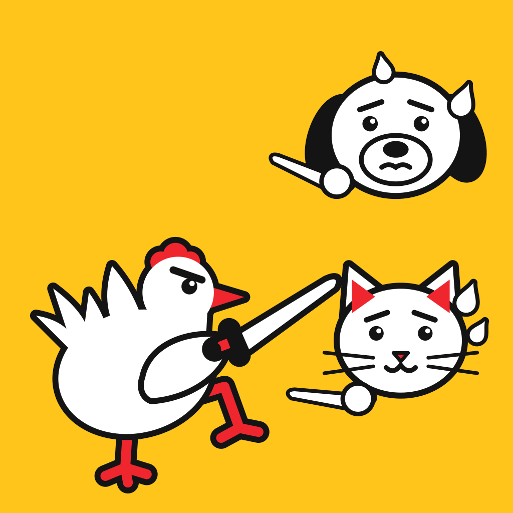 Chicken vs dog and cat