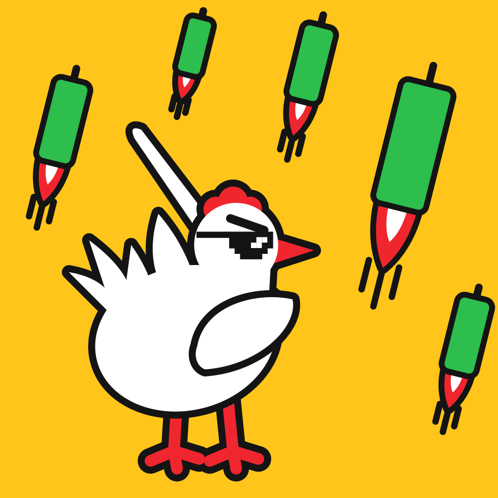 Chicken with shades and rockets