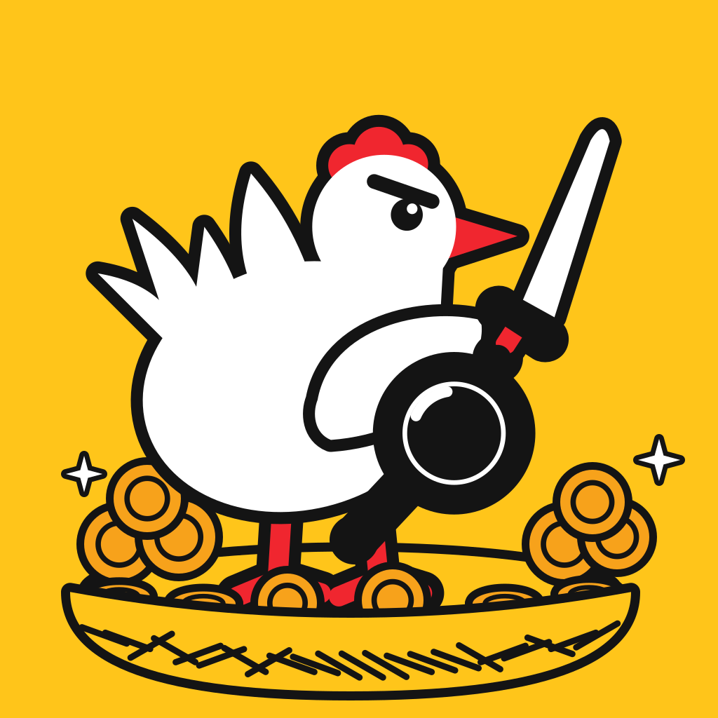 Chicken nest with gold