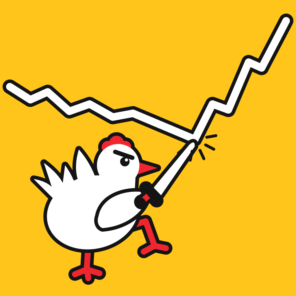 Chicken poking a chart