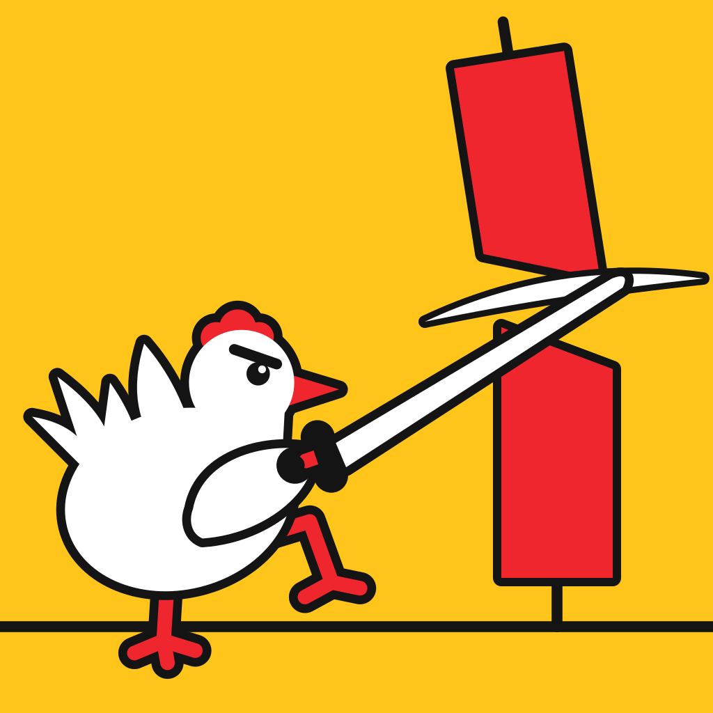 Chicken slicing a candle